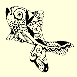 Cloisonné Fish Rubber Stamp