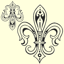 Cloisonne Fleur De Lis Rubber Stamp Set